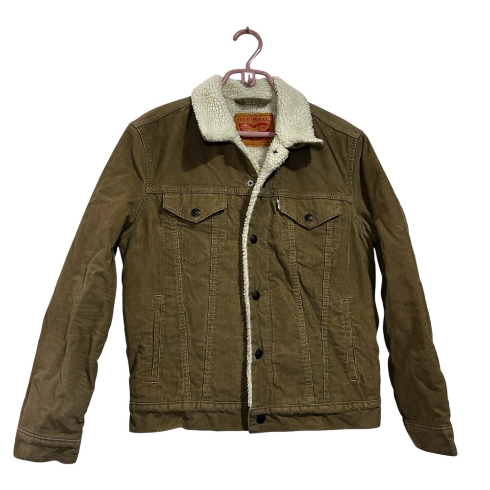 Levi's Corduroy Jacket Mens Small Brown Sherpa Lined Trucker Coat